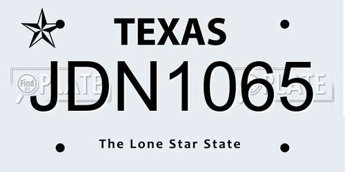 JDN1065 Texas License Plate