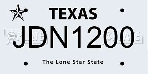JDN1200 Texas License Plate