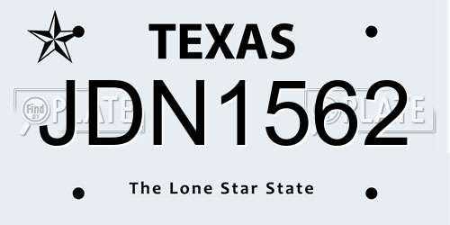 JDN1562 Texas License Plate