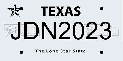 JDN2023 Texas License Plate