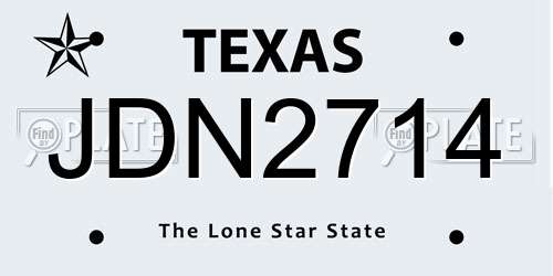 JDN2714 Texas License Plate