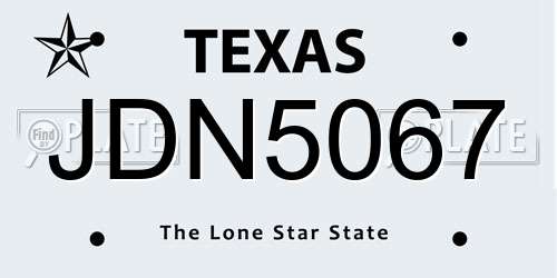 JDN5067 Texas License Plate
