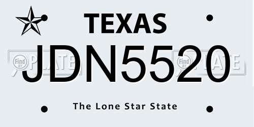 JDN5520 Texas License Plate