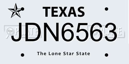 JDN6563 Texas License Plate