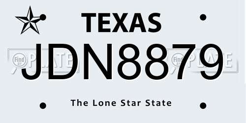JDN8879 Texas License Plate