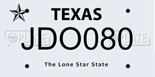 JDO080 Texas License Plate