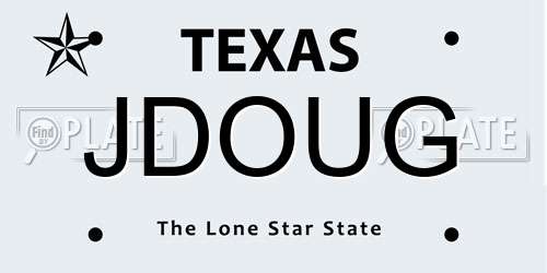 JDOUG Texas License Plate