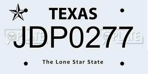 JDP0277 Texas License Plate