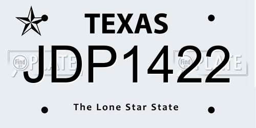 JDP1422 Texas License Plate
