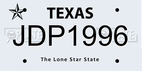 JDP1996 Texas License Plate