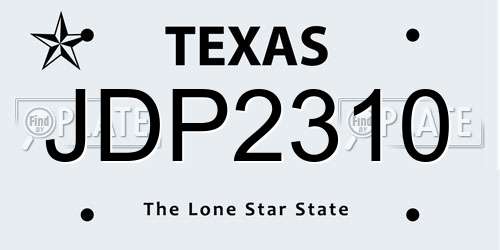 JDP2310 Texas License Plate