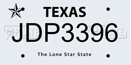 JDP3396 Texas License Plate