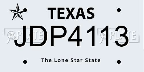JDP4113 Texas License Plate