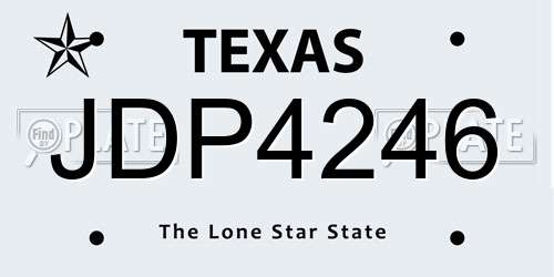 JDP4246 Texas License Plate