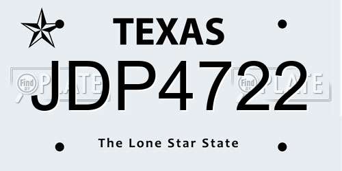 JDP4722 Texas License Plate