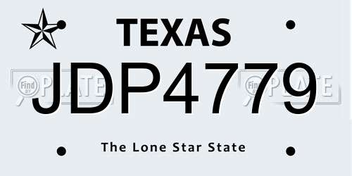 JDP4779 Texas License Plate