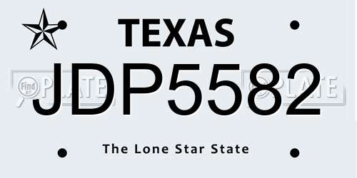 JDP5582 Texas License Plate