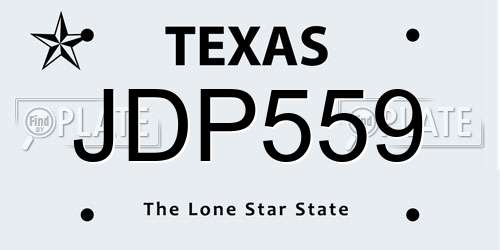 JDP559 Texas License Plate