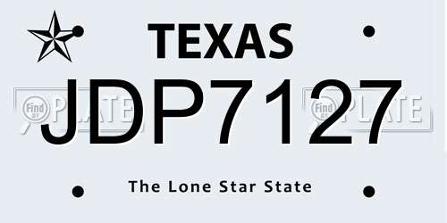 JDP7127 Texas License Plate
