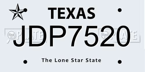 JDP7520 Texas License Plate