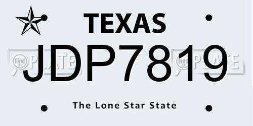 JDP7819 Texas License Plate