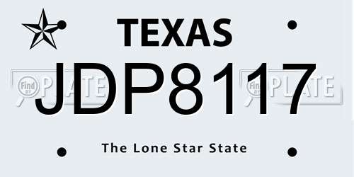 JDP8117 Texas License Plate