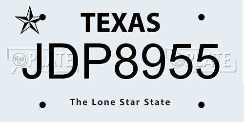 JDP8955 Texas License Plate