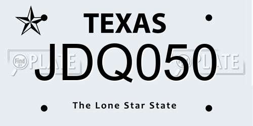 JDQ050 Texas License Plate