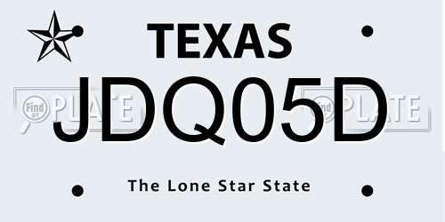 JDQ05D Texas License Plate