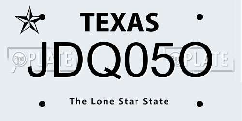 JDQ05O Texas License Plate