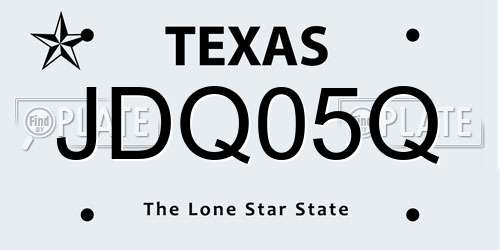 JDQ05Q Texas License Plate