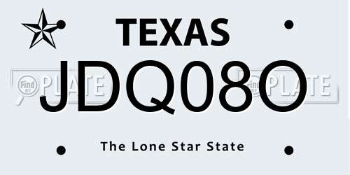 JDQ08O Texas License Plate