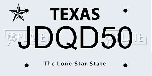 JDQD50 Texas License Plate