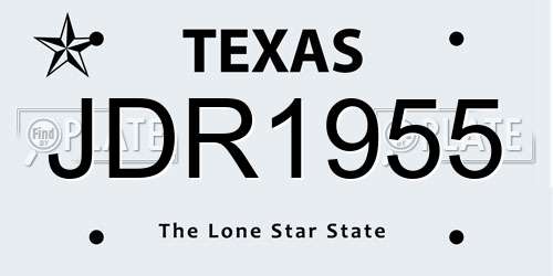 JDR1955 Texas License Plate
