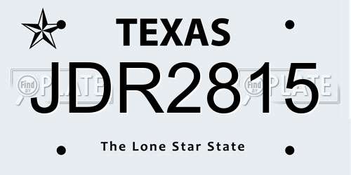 JDR2815 Texas License Plate