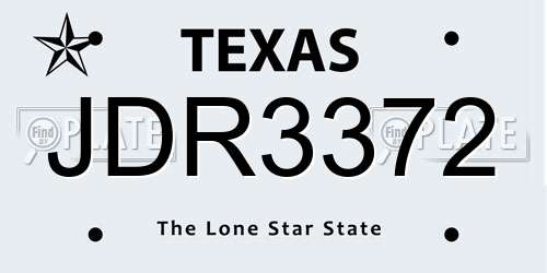 JDR3372 Texas License Plate