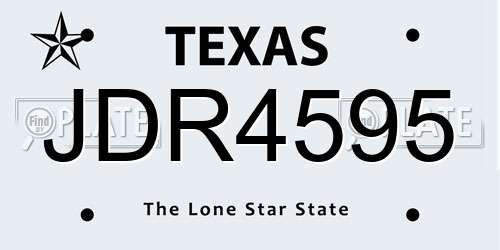 JDR4595 Texas License Plate