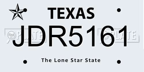 JDR5161 Texas License Plate