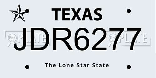 JDR6277 Texas License Plate