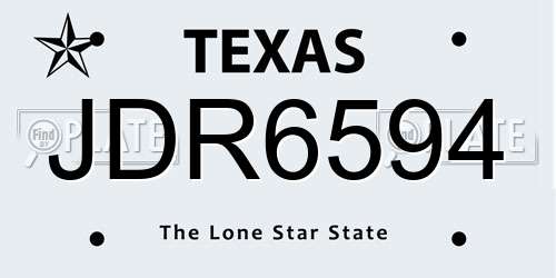 JDR6594 Texas License Plate