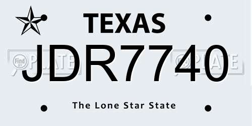 JDR7740 Texas License Plate