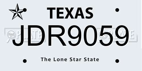 JDR9059 Texas License Plate