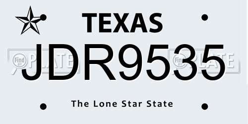 JDR9535 Texas License Plate