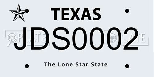 JDS0002 Texas License Plate
