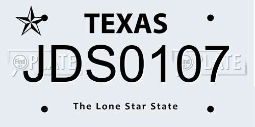 JDS0107 Texas License Plate