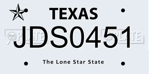 JDS0451 Texas License Plate