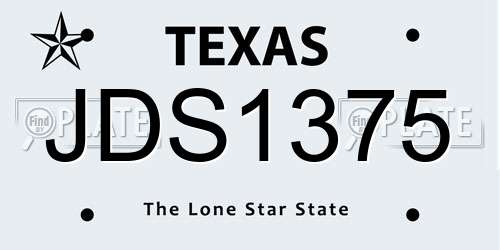 JDS1375 Texas License Plate