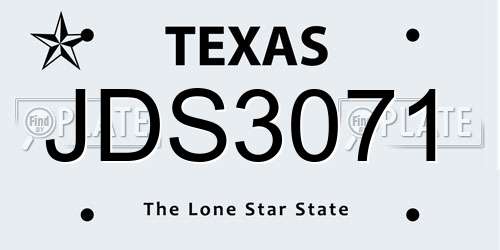 JDS3071 Texas License Plate