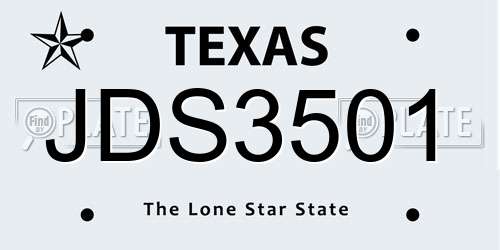 JDS3501 Texas License Plate