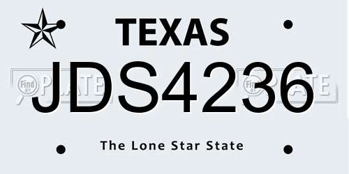 JDS4236 Texas License Plate